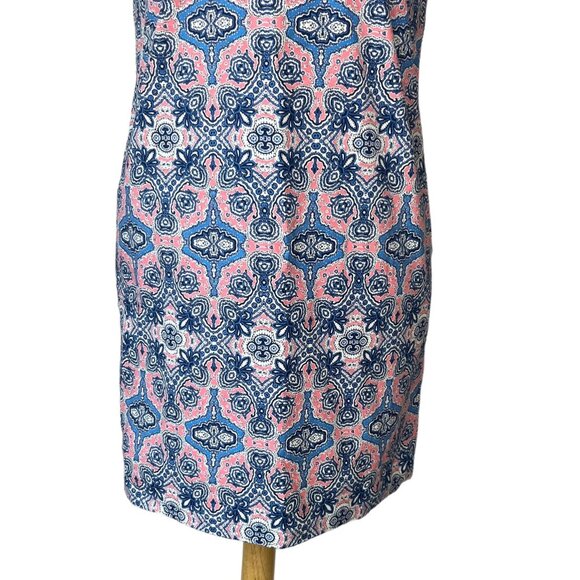 Tabitha Webb Sheath Shift Dress Womens Size 2 Blue Pink Sleeveless Pockets - Picture 4 of 10